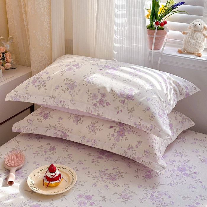 91家纺网 家纺一手货源 找家纺 绵庭家纺 2026新款12868全棉纯棉印花系列枕套单件单品枕套单枕套-第一批 苏林-紫