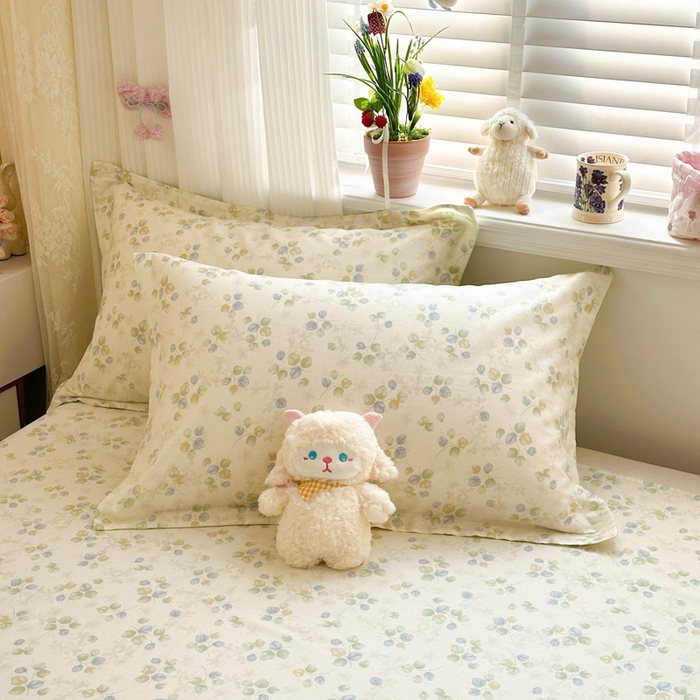 绵庭家纺 2026新款12868全棉纯棉印花系列枕套单件单品枕套单枕套-第一批 青岚语