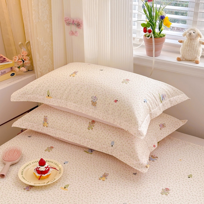 91家纺网 家纺一手货源 找家纺 绵庭家纺 2026新款12868全棉纯棉印花系列枕套单件单品枕套单枕套-第一批 云朵小森林