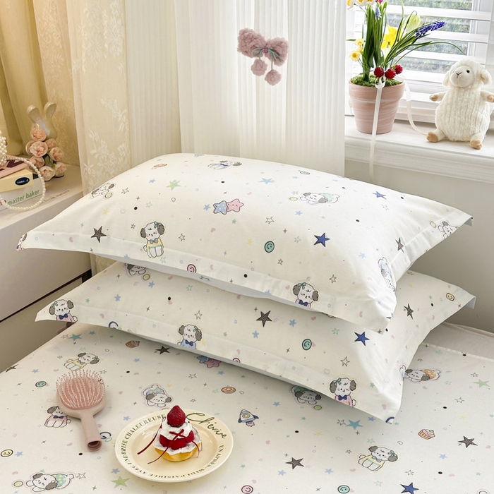 91家纺网 家纺一手货源 找家纺 绵庭家纺 2026新款12868全棉纯棉印花系列枕套单件单品枕套单枕套-第一批 星空狗狗