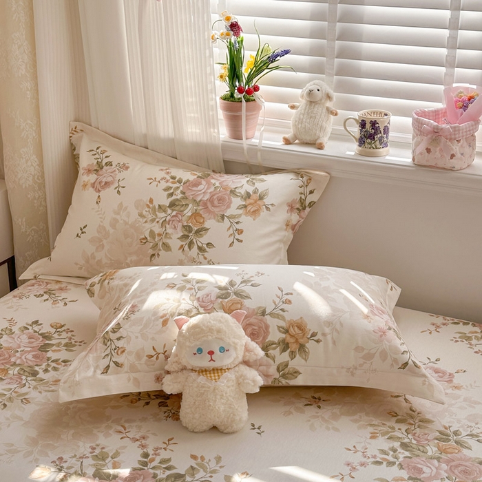 91家纺网 家纺一手货源 找家纺 绵庭家纺 2026新款12868全棉纯棉印花系列枕套单件单品枕套单枕套-第一批 曼朵-咖