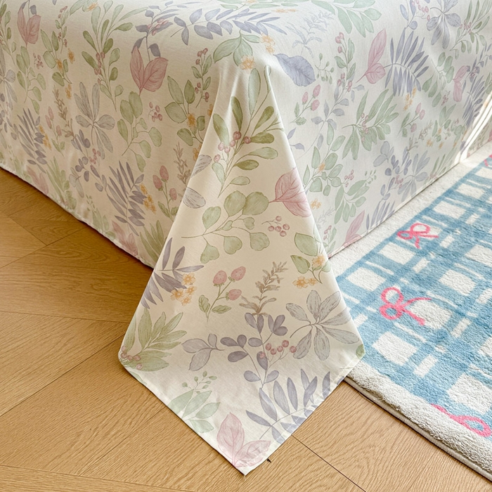 91家纺网 家纺一手货源 找家纺 绵庭家纺 2026新款12868全棉纯棉印花系列床单单件单品床单单床单-第一批 青岚叶语-紫