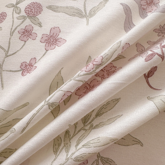 91家纺网 家纺一手货源 找家纺 绵庭家纺 2026新款12868全棉纯棉印花系列床单单件单品床单单床单-第一批 青梅温茶-粉