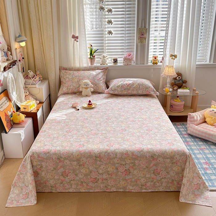 绵庭家纺 2026新款12868全棉纯棉印花系列床单单件单品床单单床单-第一批 柔瓣梦