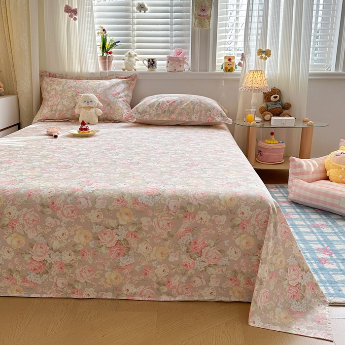 91家纺网 家纺一手货源 找家纺 绵庭家纺 2026新款12868全棉纯棉印花系列床单单件单品床单单床单-第一批 柔瓣梦