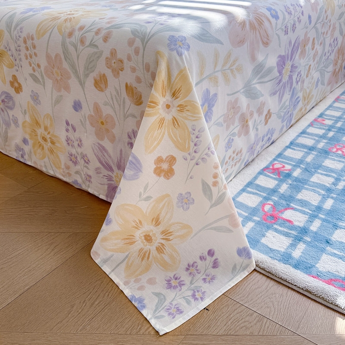 91家纺网 家纺一手货源 找家纺 绵庭家纺 2026新款12868全棉纯棉印花系列床单单件单品床单单床单-第一批 柔色花笺