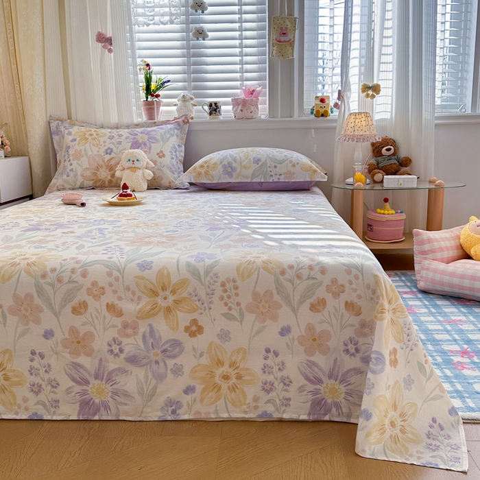 91家纺网 家纺一手货源 找家纺 绵庭家纺 2026新款12868全棉纯棉印花系列床单单件单品床单单床单-第一批 柔色花笺