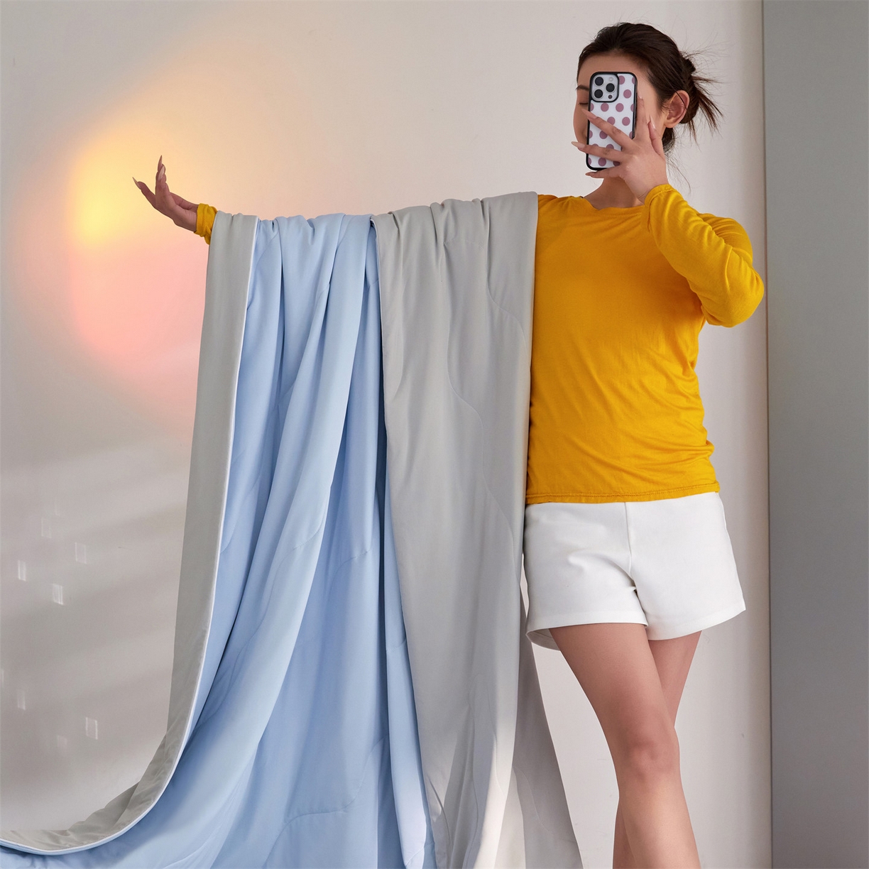 91家纺网 家纺一手货源 找家纺 头等舱 2026新款3.0版凉感A类锦氨（160克）20大豆抗菌夏被（配礼盒）典雅蓝+高级灰