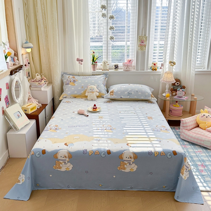 绵庭家纺 2026新款12868全棉纯棉印花系列床单单件单品床单单床单-第一批 汪汪宇航记