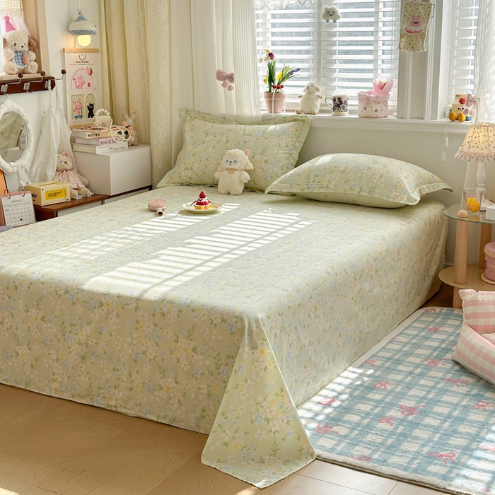 91家纺网 家纺一手货源 找家纺 绵庭家纺 2026新款12868全棉纯棉印花系列床单单件单品床单单床单-第一批 徐徐花开