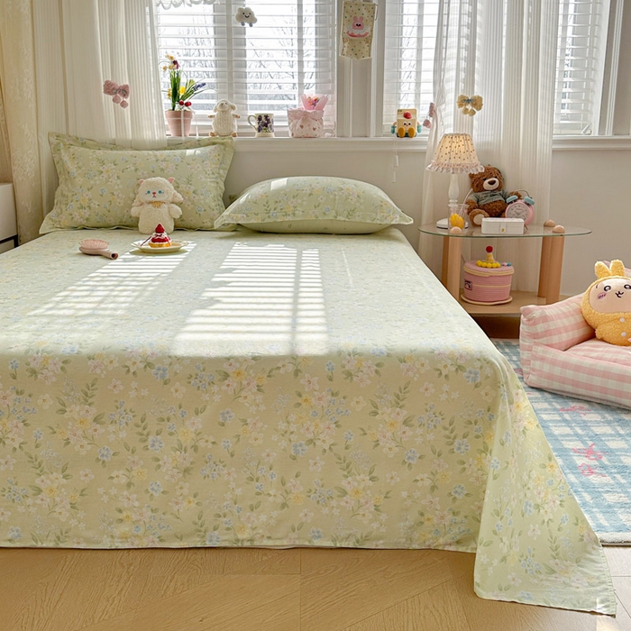 91家纺网 家纺一手货源 找家纺 绵庭家纺 2026新款12868全棉纯棉印花系列床单单件单品床单单床单-第一批 徐徐花开