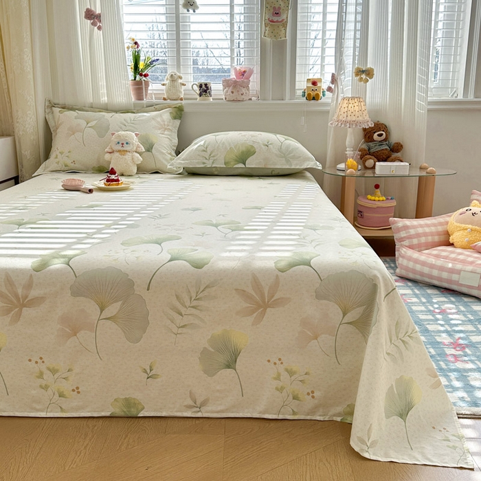 91家纺网 家纺一手货源 找家纺 绵庭家纺 2026新款12868全棉纯棉印花系列床单单件单品床单单床单-第一批 银杏疏影