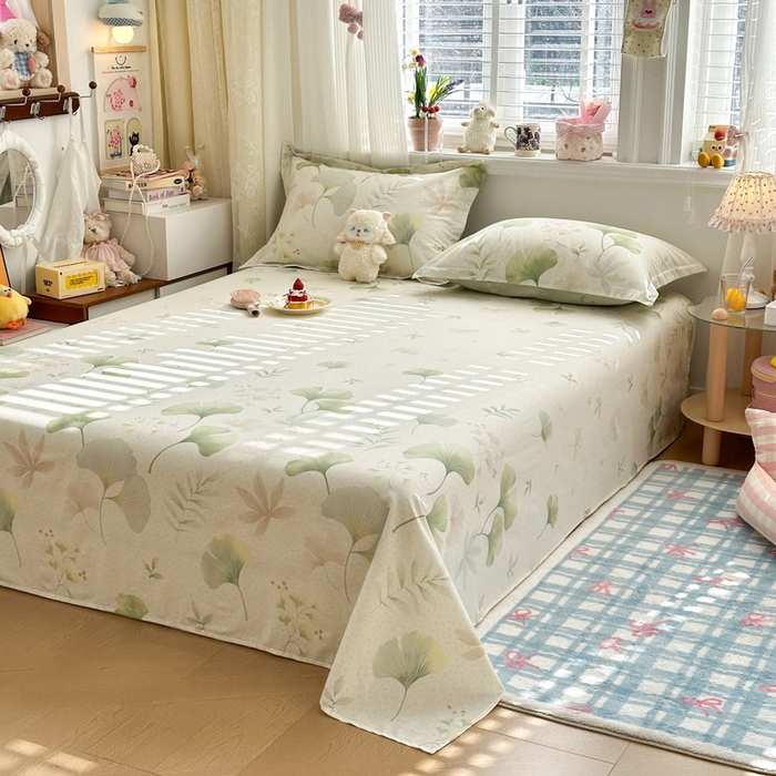 91家纺网 家纺一手货源 找家纺 绵庭家纺 2026新款12868全棉纯棉印花系列床单单件单品床单单床单-第一批 银杏疏影