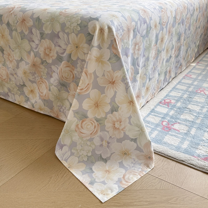 91家纺网 家纺一手货源 找家纺 绵庭家纺 2026新款12868全棉纯棉印花系列床单单件单品床单单床单-第一批 釉色浮光-兰