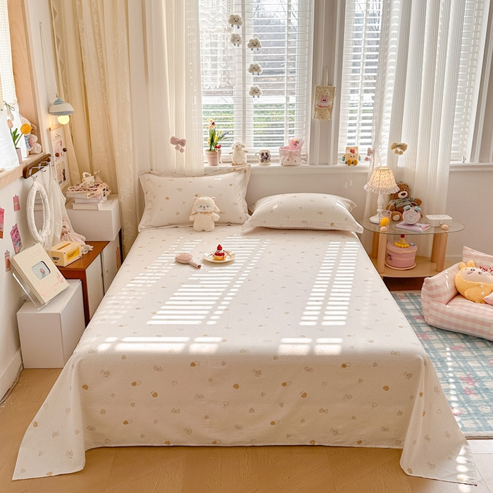 绵庭家纺 2026新款12868全棉纯棉印花系列床单单件单品床单单床单-第一批 园可可