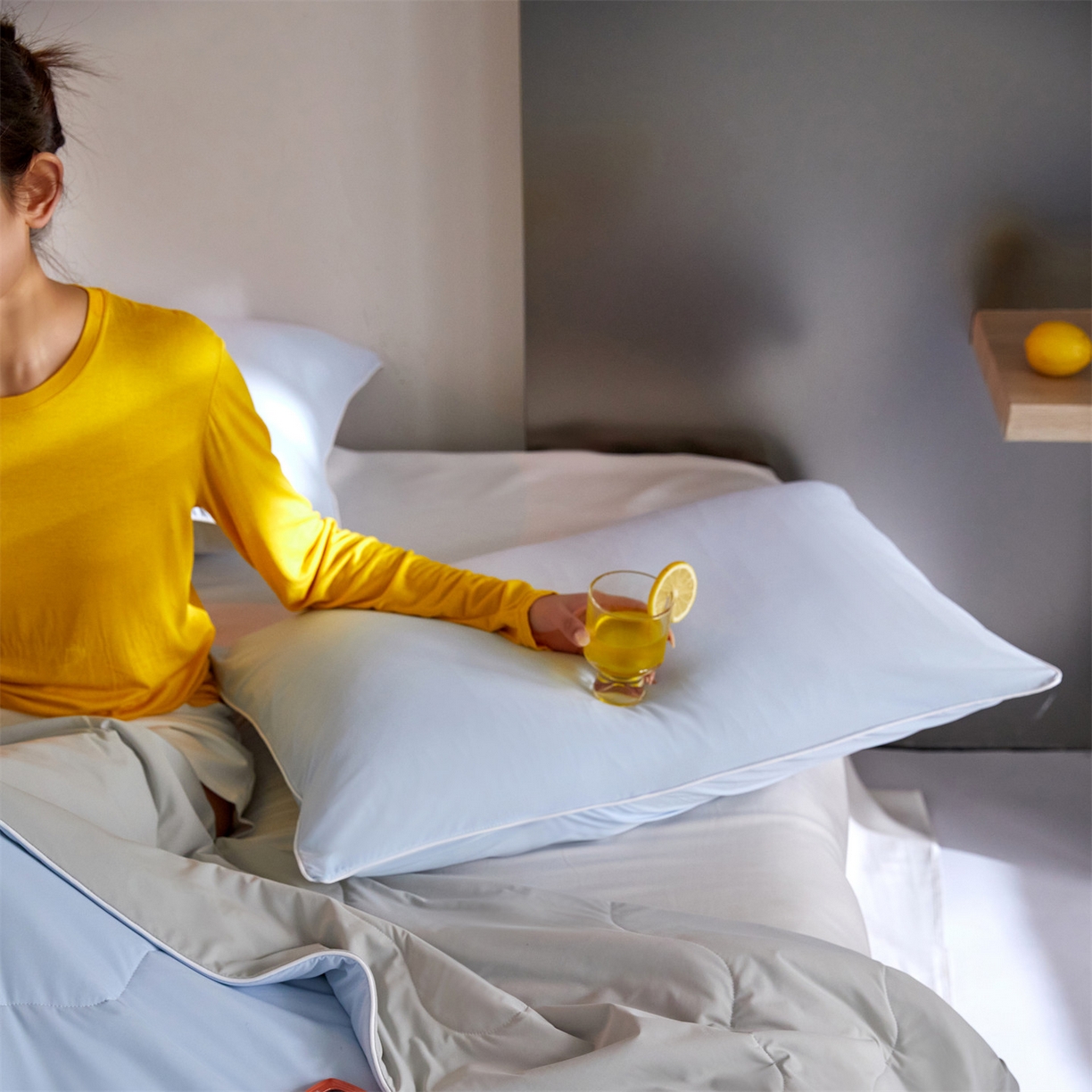 91家纺网 家纺一手货源 找家纺 头等舱 2026新款3.0版凉感A类锦氨（160克）20大豆抗菌夏被（配礼盒）典雅蓝+高级灰