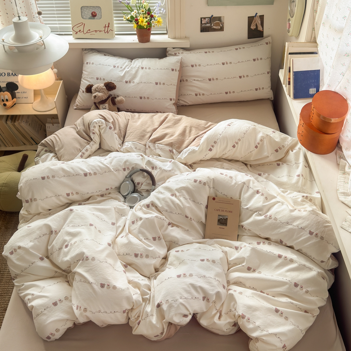 91家纺网 家纺一手货源 找家纺 灿禾家纺（原灿哈家纺） 2026新款<小布袋同款面料>古法水洗棉仿棉高克重云柔棉四件套