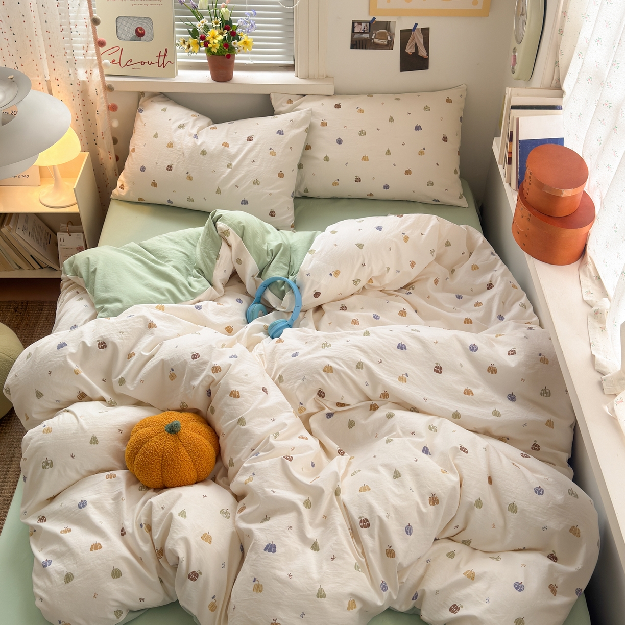 91家纺网 家纺一手货源 找家纺 灿禾家纺（原灿哈家纺） 2026新款<小布袋同款面料>古法水洗棉仿棉高克重云柔棉四件套