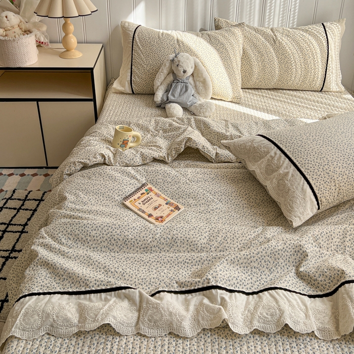 91家纺网 家纺一手货源 找家纺 （总）欧尚 2026新款花边云感棉夏被床盖四件套