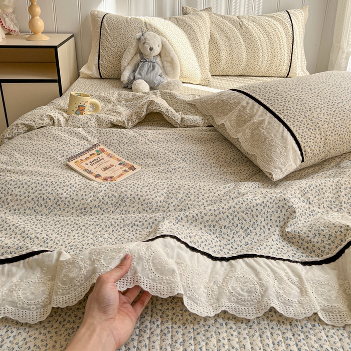 91家纺网 家纺一手货源 找家纺 （总）欧尚 2026新款花边云感棉夏被床盖四件套