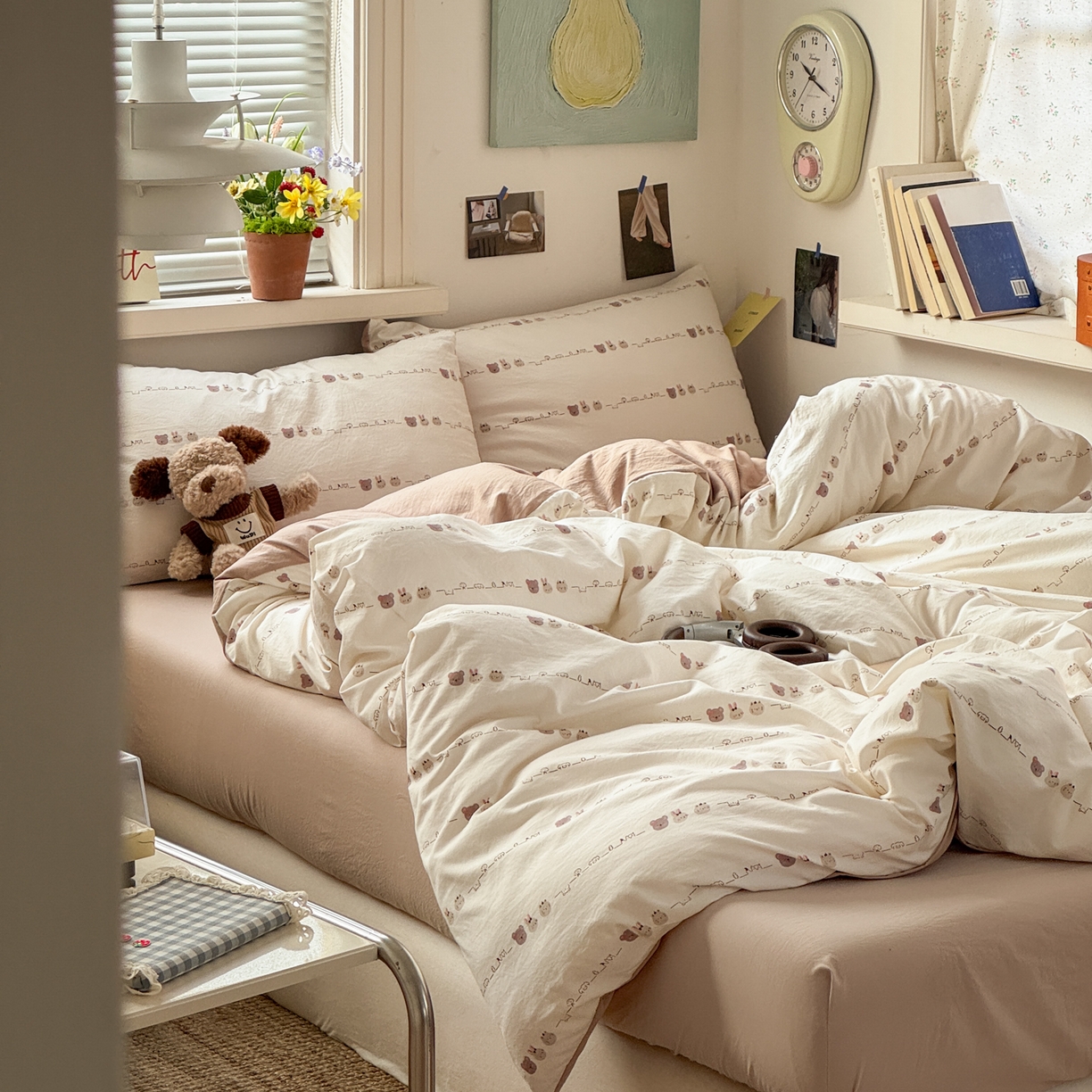 91家纺网 家纺一手货源 找家纺 灿禾家纺（原灿哈家纺） 2026新款<小布袋同款面料>古法水洗棉仿棉高克重云柔棉四件套