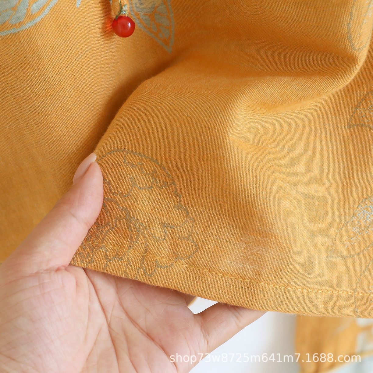 91家纺网 家纺一手货源 找家纺 （总）洛兰沙家居馆 国风新中式提花纯棉棉纱圆领女士睡衣短袖宽松家居服春夏古典风