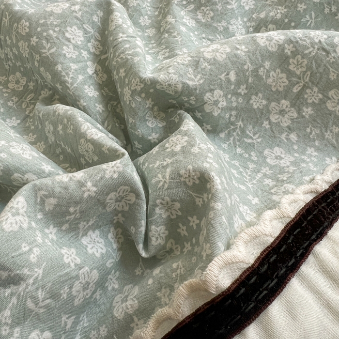 91家纺网 家纺一手货源 找家纺 欧尚 2026新款花边云感棉夏被床盖四件套 朵真