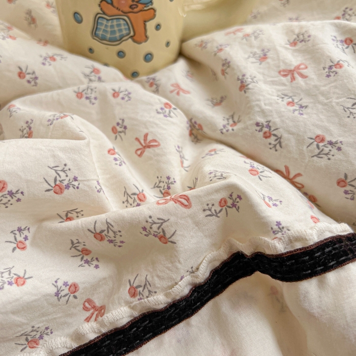 91家纺网 家纺一手货源 找家纺 欧尚 2026新款花边云感棉夏被床盖四件套 绯常