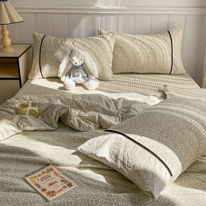 91家纺网 家纺一手货源 找家纺 欧尚 2026新款花边云感棉夏被床盖四件套 利莲