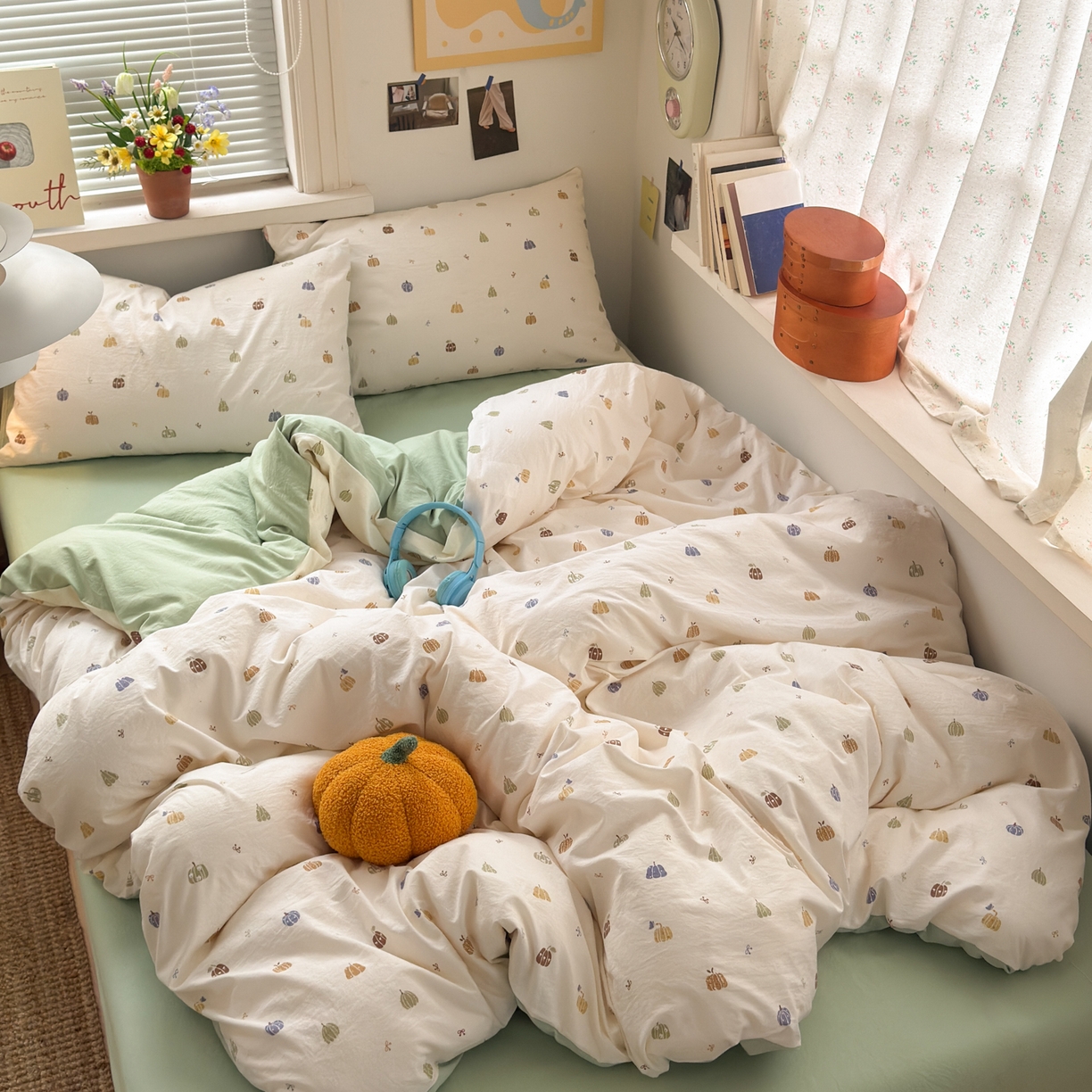 91家纺网 家纺一手货源 找家纺 （总）灿禾家纺（原灿哈家纺） 2026新款<小布袋同款面料>古法水洗棉仿棉高克重云柔棉四件套