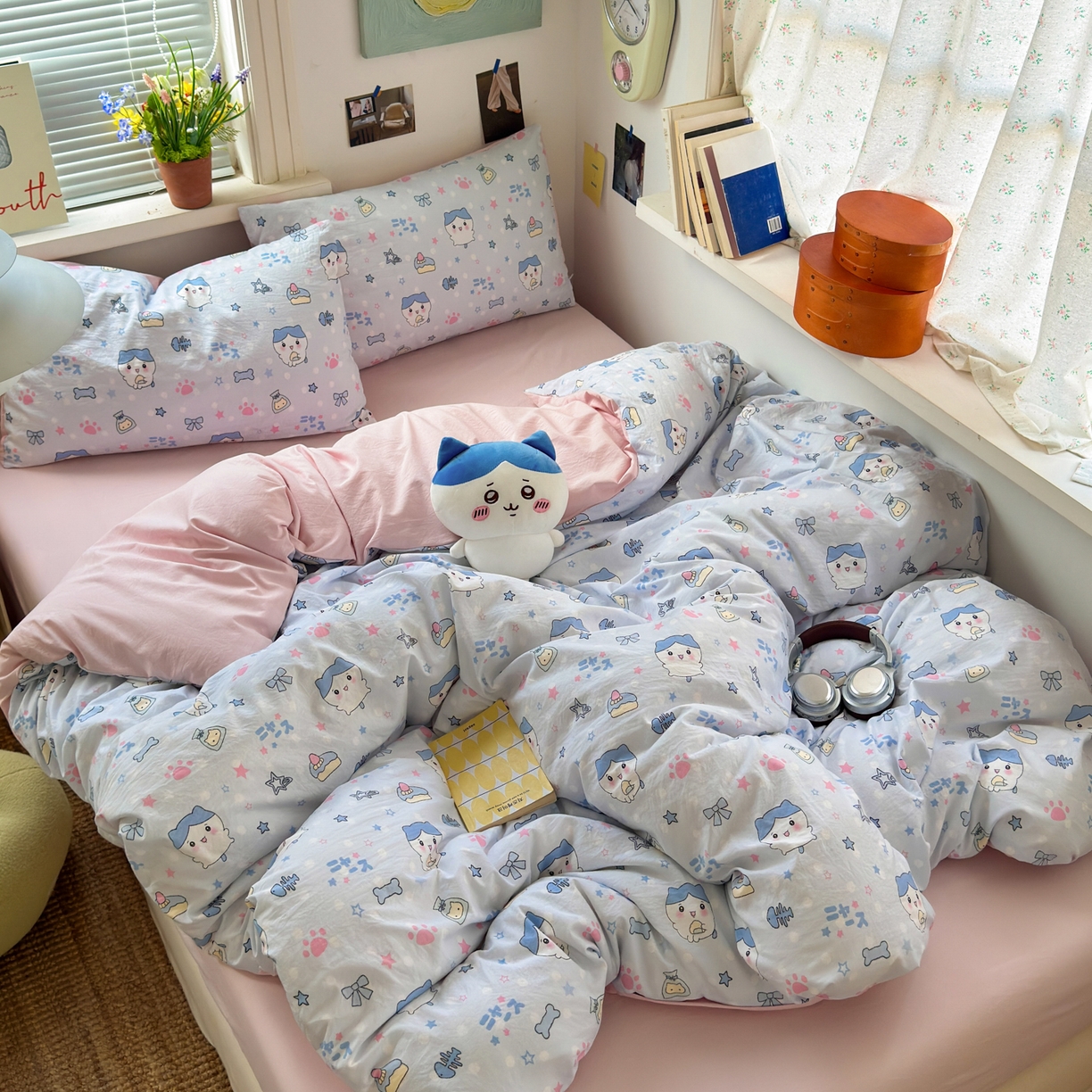 91家纺网 家纺一手货源 找家纺 （总）灿禾家纺（原灿哈家纺） 2026新款<小布袋同款面料>古法水洗棉仿棉高克重云柔棉四件套