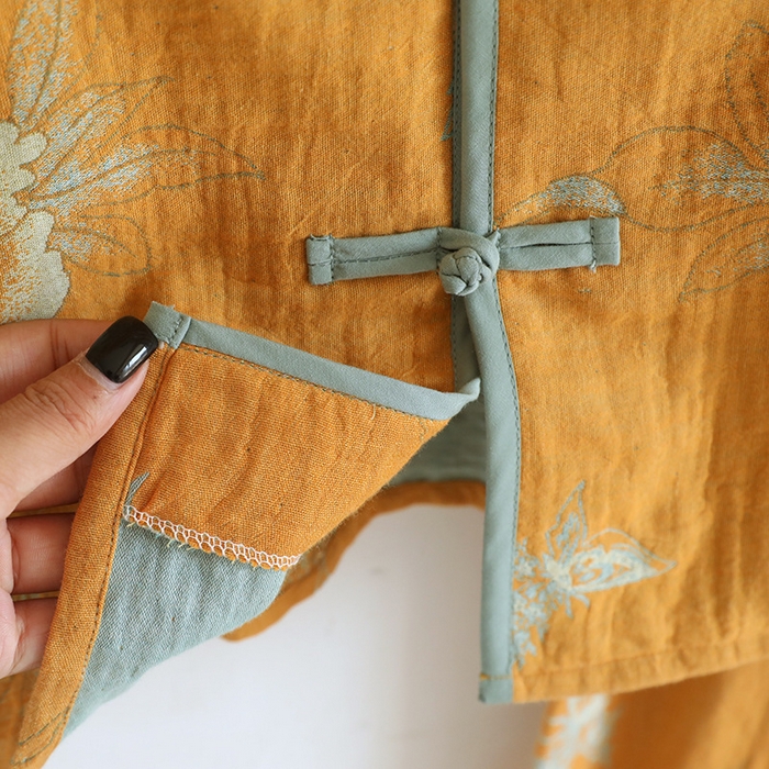 91家纺网 家纺一手货源 找家纺 （总）洛兰沙家居馆 国风中式纯棉居家服女士睡衣 春秋季薄款休闲九分袖套装家居