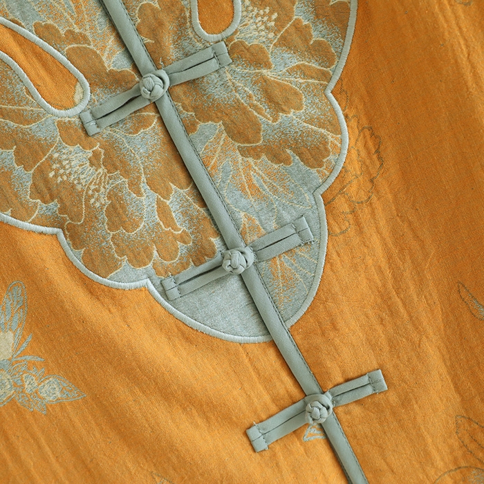 91家纺网 家纺一手货源 找家纺 （总）洛兰沙家居馆 国风中式纯棉居家服女士睡衣 春秋季薄款休闲九分袖套装家居