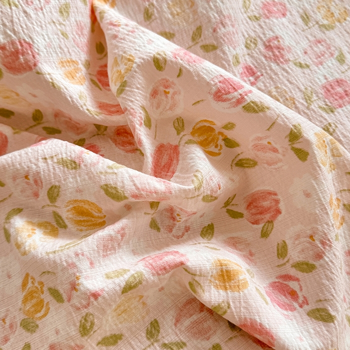 91家纺网 家纺一手货源 找家纺 （总）2026春夏新款ins风小清新AB版法式云朵棉木棉床盖款四件套