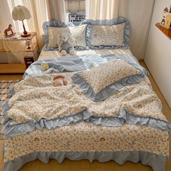 91家纺网 家纺一手货源 找家纺 （总）欧尚 2026新款床盖款花边夏被四件套