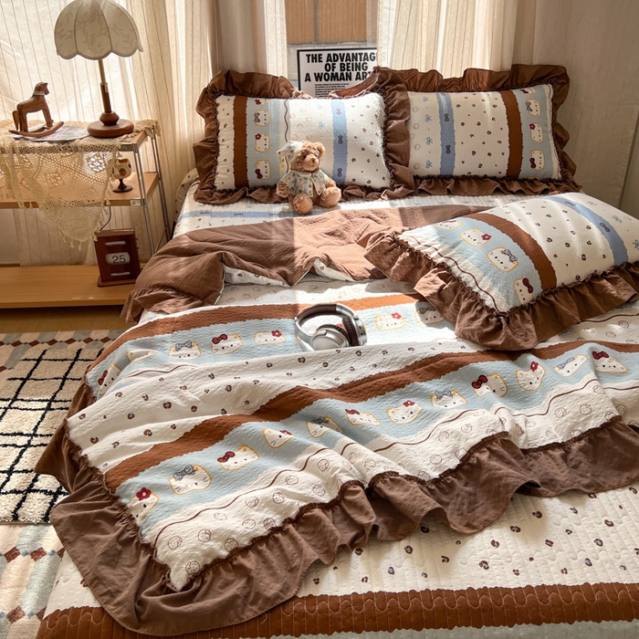 91家纺网 家纺一手货源 找家纺 （总）欧尚 2026新款床盖款花边夏被四件套