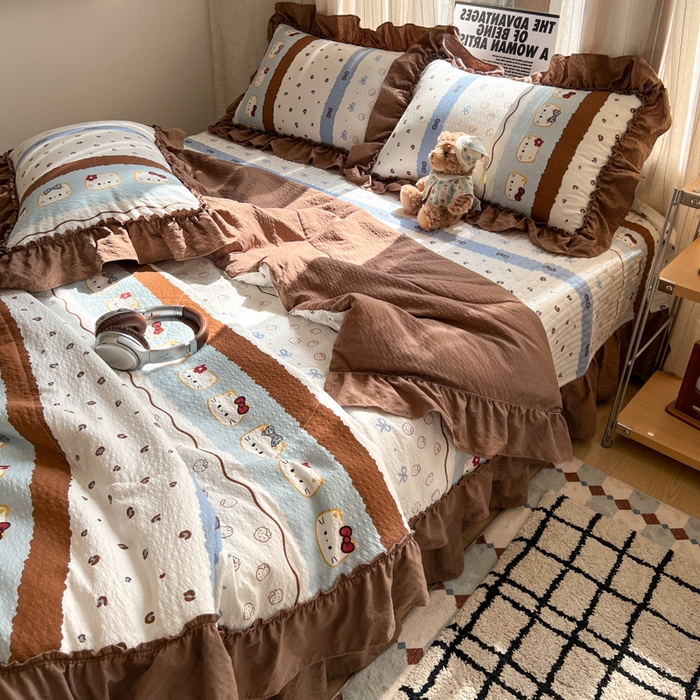 91家纺网 家纺一手货源 找家纺 （总）欧尚 2026新款床盖款花边夏被四件套