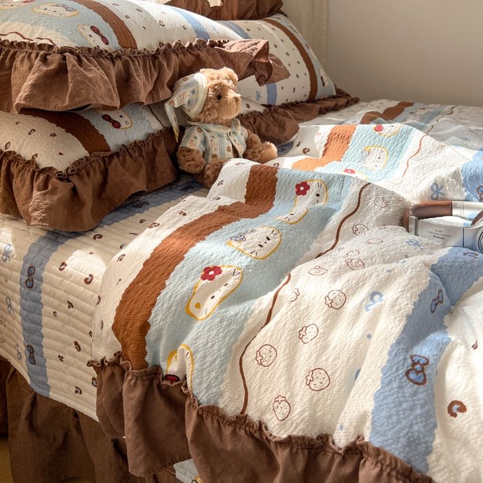 91家纺网 家纺一手货源 找家纺 （总）欧尚 2026新款床盖款花边夏被四件套