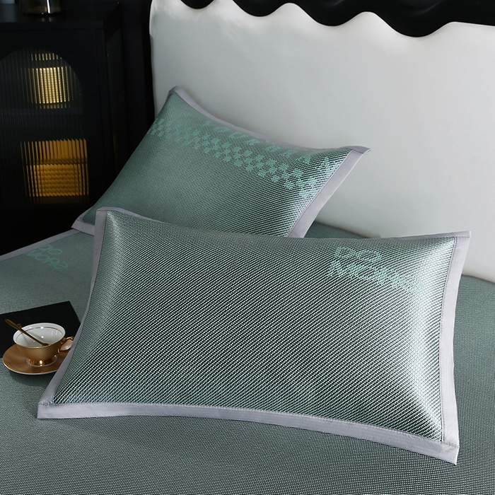 91家纺网 家纺一手货源 找家纺 步步高席业 2026新款凉感冰丝冰藤席 绿色