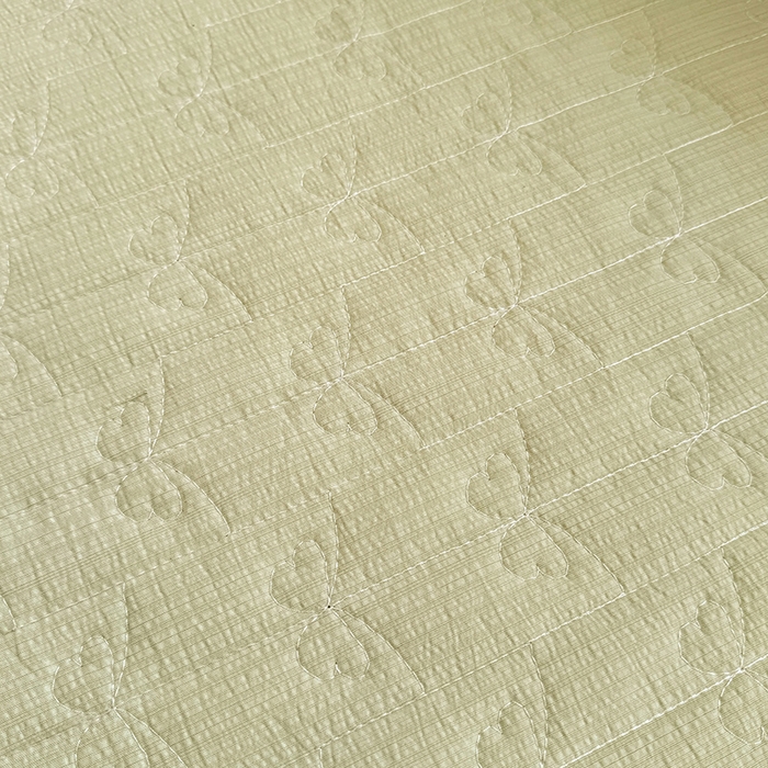 91家纺网 家纺一手货源 找家纺 2026春夏新款ins风小清新AB版法式云朵棉木棉床盖款四件套 春田-绿