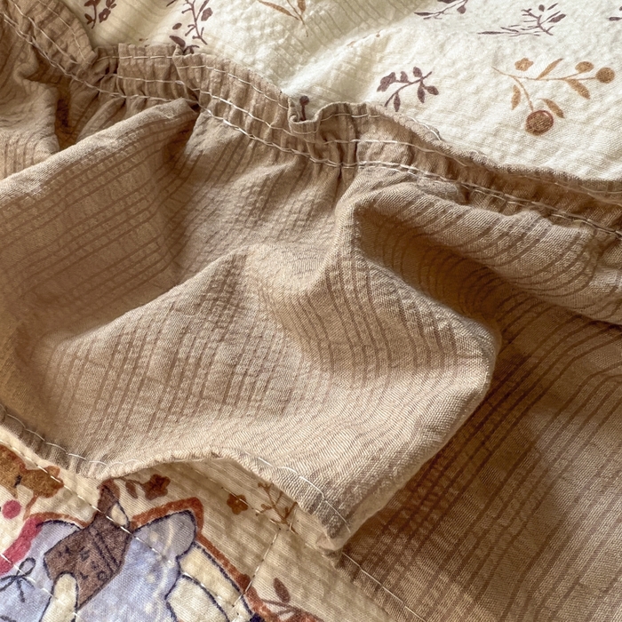 91家纺网 家纺一手货源 找家纺 欧尚 2026新款床盖款花边夏被四件套 花间娃娃