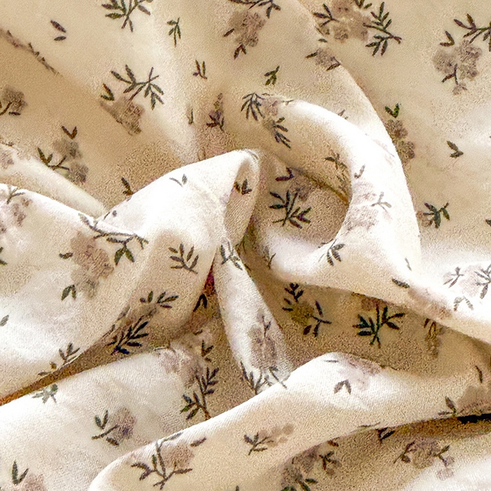 91家纺网 家纺一手货源 找家纺 2026春夏新款ins风小清新AB版法式云朵棉木棉床盖款四件套 奶咖森林