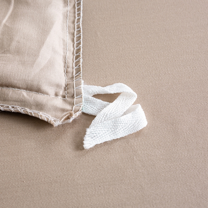 91家纺网 家纺一手货源 找家纺 憨豆家纺 2026新款全棉60s四件套纯色贡缎纯棉被套床笠款三件套长绒棉被套 薄荷绿+奶咖