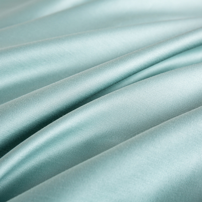 91家纺网 家纺一手货源 找家纺 憨豆家纺 2026新款全棉60s四件套纯色贡缎纯棉被套床笠款三件套长绒棉被套 薄荷绿+奶咖