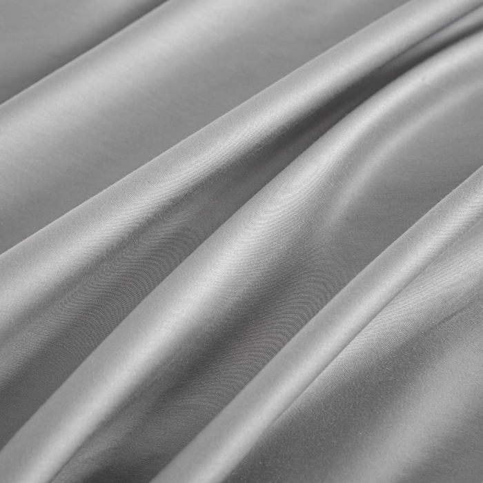 91家纺网 家纺一手货源 找家纺 憨豆家纺 2026新款全棉60s四件套纯色贡缎纯棉被套床笠款三件套长绒棉被套 冰川灰