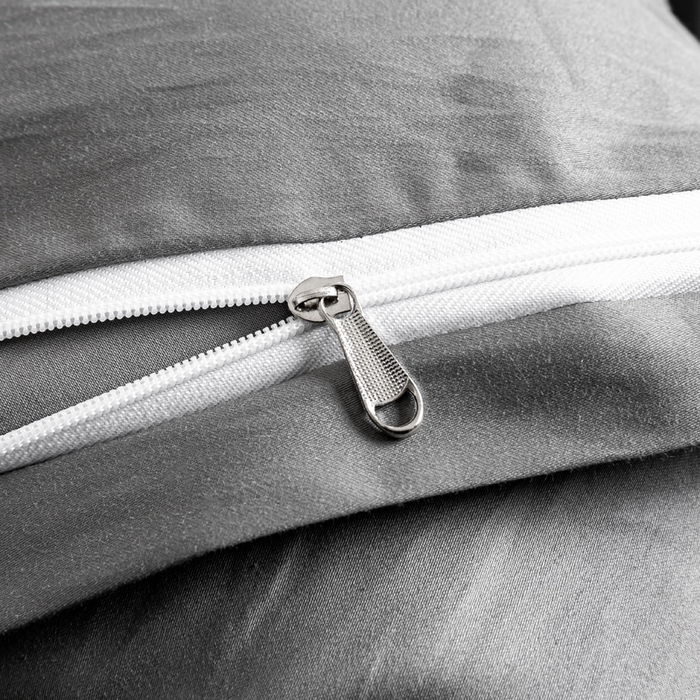 91家纺网 家纺一手货源 找家纺 憨豆家纺 2026新款全棉60s四件套纯色贡缎纯棉被套床笠款三件套长绒棉被套 高级灰