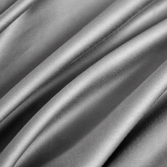 91家纺网 家纺一手货源 找家纺 憨豆家纺 2026新款全棉60s四件套纯色贡缎纯棉被套床笠款三件套长绒棉被套 高级灰