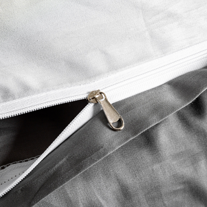 91家纺网 家纺一手货源 找家纺 憨豆家纺 2026新款全棉60s四件套纯色贡缎纯棉被套床笠款三件套长绒棉被套 高级灰+冰川灰