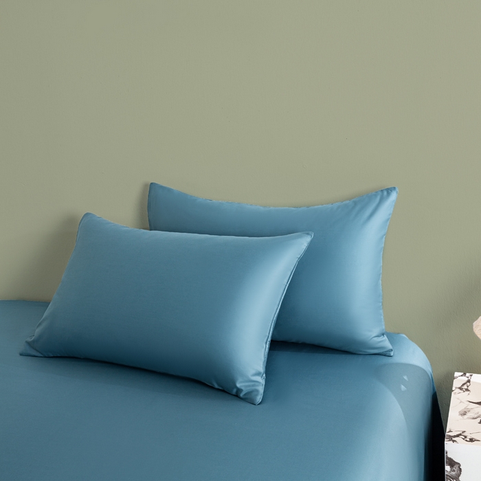 91家纺网 家纺一手货源 找家纺 憨豆家纺 2026新款全棉60s四件套纯色贡缎纯棉被套床笠款三件套长绒棉被套 芥蓝