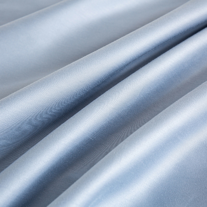 91家纺网 家纺一手货源 找家纺 憨豆家纺 2026新款全棉60s四件套纯色贡缎纯棉被套床笠款三件套长绒棉被套 蓝灰+冰川灰